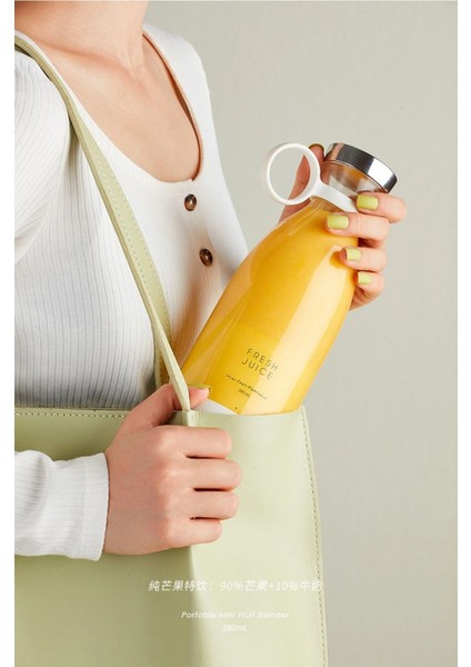 Taşınabilir Blender, Taşınabilir Mini Hızlı Blender 350ML Meyve Sıkacağı Kupası, Kablosuz Şarjlı, Smoothie Milkshake Suyu Bebek Maması Için 4 Bıçaklı (5324) fiyatları