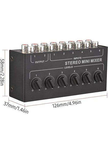 Mini Stereo 6 Kanallı Pasif Mikser Rca Taşınabilir Ses Mikseri 6 In 2 Out Stereo Dağıtıcı Ses Kontrolü Pil Gerekmez fiyatları