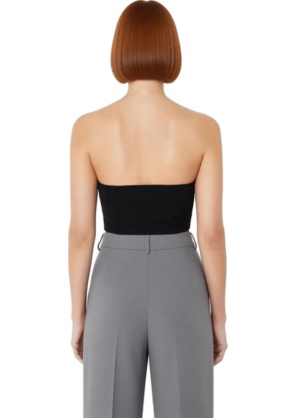 Straplez Crop Bluz Bağlama Detayli Dokuma Polyester Yazlık Kaliteli Işçilik Dayanıklı Malzeme fırsatları