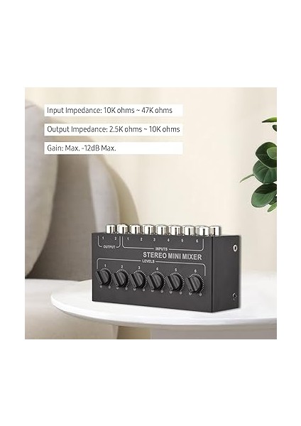 Mini Stereo 6 Kanallı Pasif Mikser Rca Taşınabilir Ses Mikseri 6 In 2 Out Stereo Dağıtıcı Ses Kontrolü Pil Gerekmez indirimleri