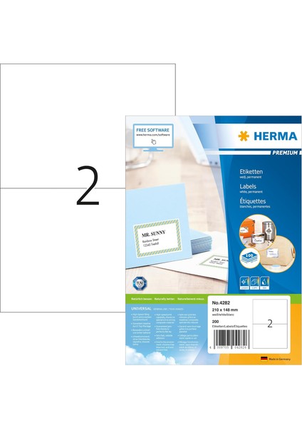 Premium Etiket A4 100 210X148 Beyaz