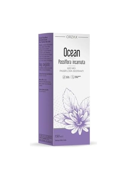 Orzax Ocean Passiflora 600 Mg Takviye Edici Gıda Şurubu 150 ml