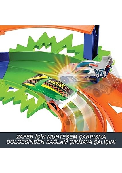 Wheels Ikili Yarış ve Akrobasi Pisti Hot Wheels Ikili Yarış ve Akrobasi Pisti, 2 Adet 1:64 Ölçekli Oyuncak Araba, Kolayca Saklanabilir HTK17 indirimleri