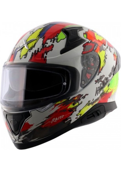 Apex Racer Full Face Kapalı Kask White