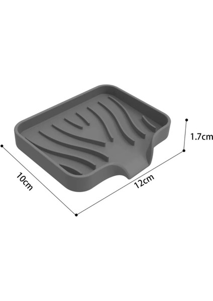 Silikon Mutfak, Banyo Su Giderli Vantuzlu Esnek Sabunluk Gri Renk indirimleri
