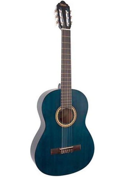 VC204TBU Klasik Gitar, Scale 4/4,şeffaf Mavi Mat, Kapak