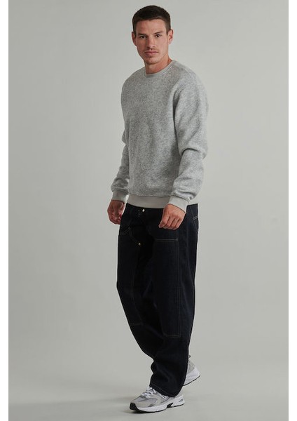 Erkek Melange Yün Karışımlı Scuba Sweatshirt - Gri fiyatları