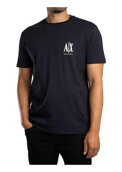 Erkek Regular Fit Yazı Logolu Pamuklu T-Shirt - Lacivert