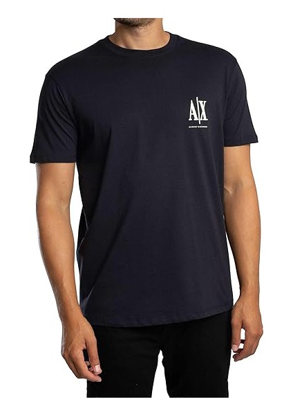 Erkek Regular Fit Yazı Logolu Pamuklu T-Shirt - Lacivert modelleri