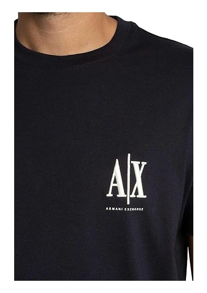 Erkek Regular Fit Yazı Logolu Pamuklu T-Shirt - Lacivert fırsatları