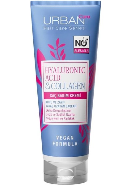 Care Hyaluronik Asit & Kolajen Kuru ve Cansız Saçlara Özel Saç Bakım Kremi 250 Ml- Vegan