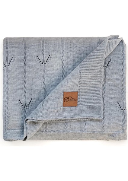 Çok Amaçlı Örtü, Nefes Alan Şık Dekoratif Geometrik Desenli El Örgüsü Triko Koltuk Şalı Soldier 130X170 cm (Gri)