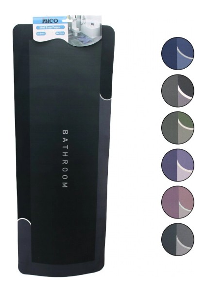 Dikdörtgen - Mat Renkler 38X98CM Su Emici - Sihirli Banyo Paspası Elastik (5324)