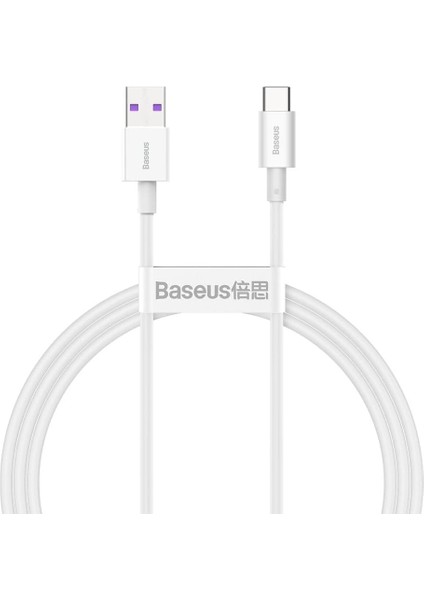 , Şarj & Aktarım Kablosu, Beyaz, 1 M, 66 W, USB Type A & USB Type C, Hızlı Şarj