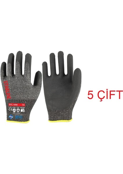 5 Çift Starline STL-1040 Köpük Nitril Kesilmez Eldiven 10 Beden