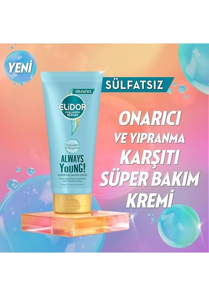 Collagen Blends Sülfatsız Süper Saç Bakım Kremi Always Young Onarıcı ve Yıpranma Karşıtı 170 ml modelleri