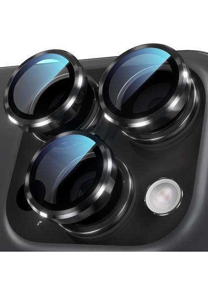 Kurulum Safir Parmak Izi Bırakmayan -Reflective Kamera Lens (Siyah, 16 Pro Max/ 16 Pro)