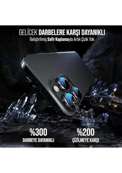 Kurulum Safir Parmak Izi Bırakmayan -Reflective Kamera Lens (Siyah, 16 Pro Max/ 16 Pro) modelleri