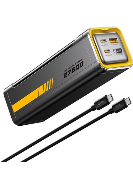 Starship 27.600 Mah 240W Pd3.1 Powerbank, Akıllı Göstergeli 2si1 Arada Taşınabilir Hızlı Şarj Cihazı, Şarj Istasyonu Siyah