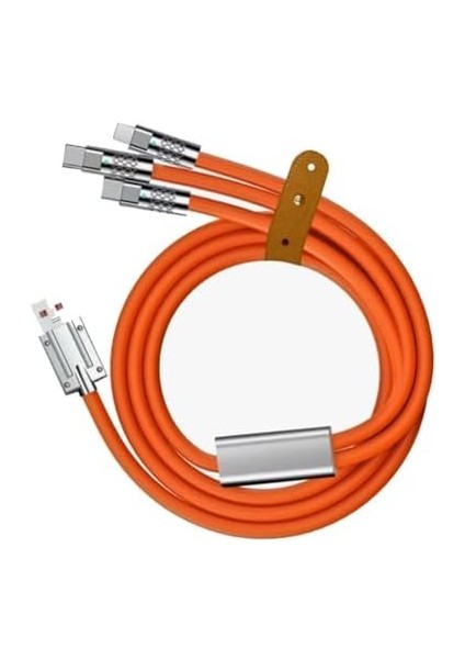 3 Şarj Aleti 1 Arada Çinko Alaşım Hızlı Şarj Kablosu Turuncu fiyatları