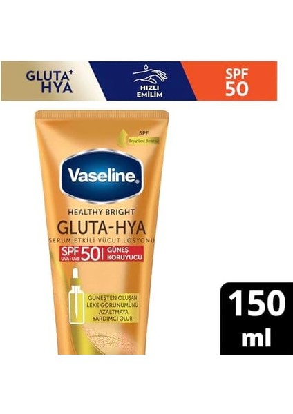 Vaseline Gluta-Hya Serum Etkili Vücut Losyonu Güneş Koruyucu 150 Mililitre fiyatları