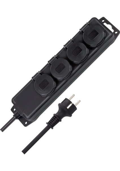 Fiş Dağıtıcı IP44 Inşaat ve 4-Kat Siyah, 1159960 40 x 20 x 30 cm Siyah