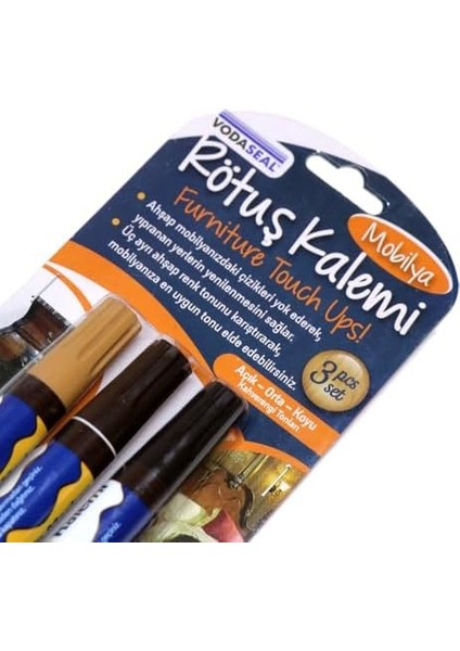 Vodaseal 53.02.003 Mobilya 3'lü Rötuş Kalemi Meşe-Ceviz-Venge fiyatları