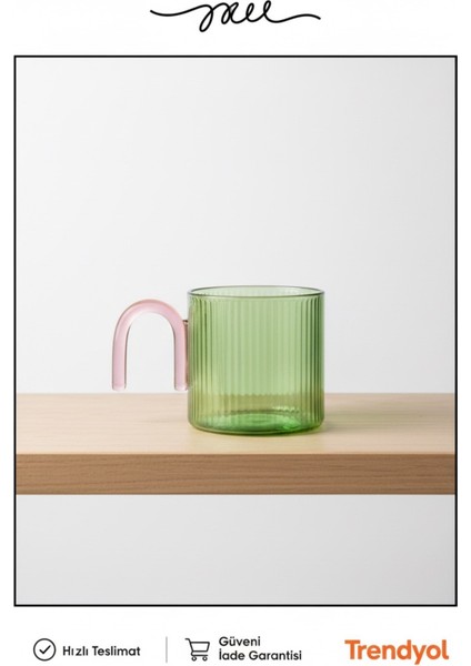 Kulplu Renkli Cam Bardak