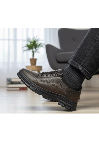 Erkek Günlük Mevsimlik Kışlık Hakiki Deri Ayakkabı Kaydırmaz Taban Ortopedik Akıllı Bağcıklı fiyatları
