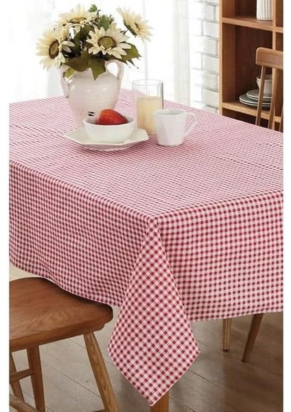 Masa Örtüsü Kırmızı-Beyaz Sofra Bezi 140X140 cm fiyatları