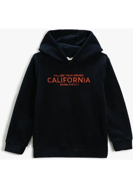 Baskılı Çocuk Kapüşonlu Sweatshirt