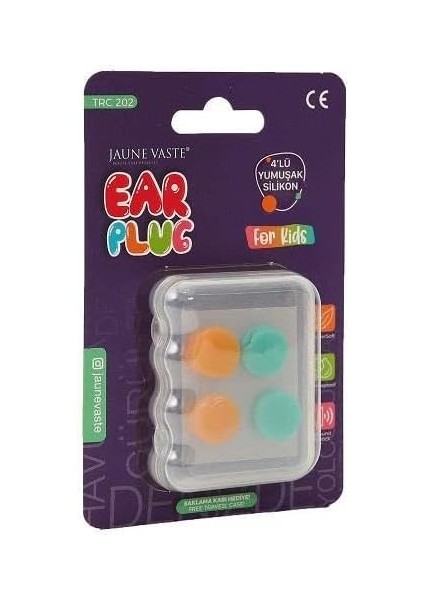 Vaste Ear Plug Kids 4’lü Yumuşak Silikon