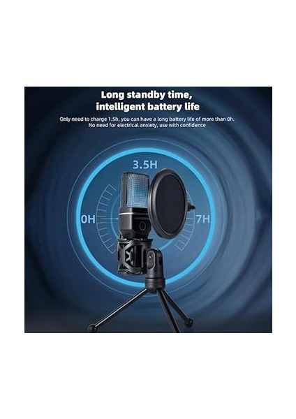 Rgb Kablosuz Bilgisayar Mikrofon 20-20KHZ Anc Gürültü Engelleme Profesyonel Podcast Mikrofon Kiti Tak Çalıştır USB Pc Dizüstü Bilgisayar Için Vlog Canlı Yayın Yanmai SF-777W (SF-777W) fırsatları