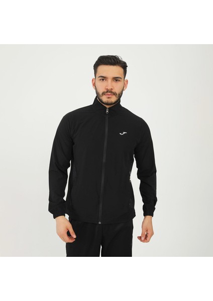 Micro Drops - Erkek Siyah Paraşüt Spor Sweatshirt - 4231313