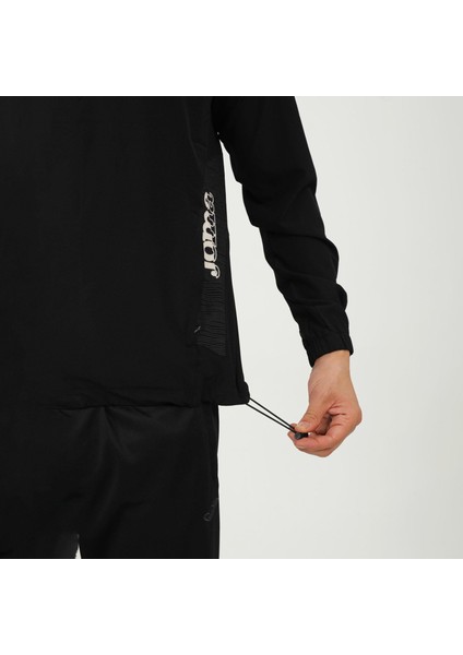 Micro Drops - Erkek Siyah Paraşüt Spor Sweatshirt - 4231313