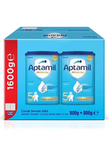 Aptamil 5 Prebiyotikli Çocuk Devam Sütü 800 x 2 Adet 1600 gr fiyatları