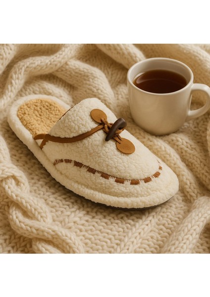 Kadın Kışlık Düğmeli Içi Havlulu Rahat Kaymaz Tüylü Ev Terliği(Dar Kalıp) fırsatları