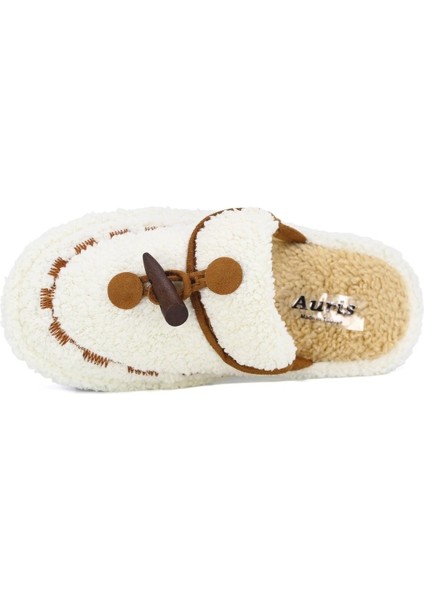 Kadın Kışlık Düğmeli Içi Havlulu Rahat Kaymaz Tüylü Ev Terliği(Dar Kalıp) indirimleri