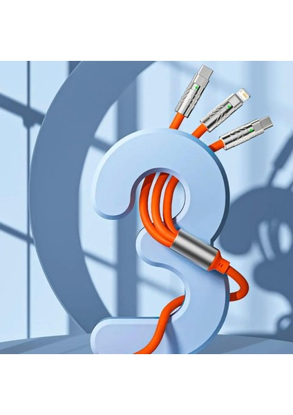 Buffer® 3 Şarj Aleti 1 Arada Çinko Alaşım Hızlı Şarj Kablosu Turuncu fırsatları