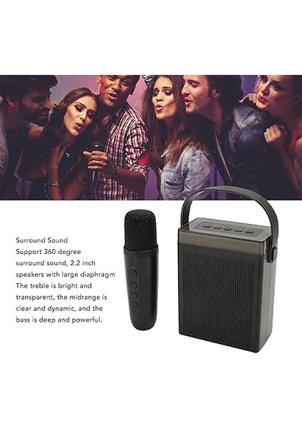 Kablosuz Hoparlör, Karaoke -Machine Set Chargable Rgb Light 1800MAH Açık Havada (Black) fırsatları
