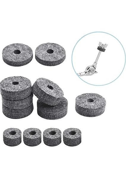 23 Adet Zil Yedek Aksesuarları Zil Standı Keçeleri ile Davul Parçaları Davul Zil Keçe Pedleri Kanat Somunları Yıkayıcılar Zil Kollu ve Davul Anahtarını Içerir modelleri