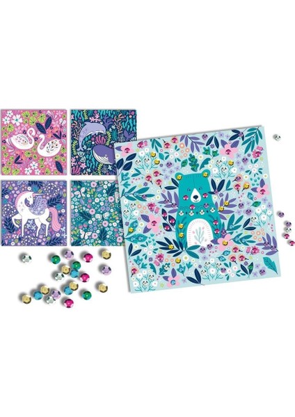 Parıltılı Sanat Seti | 600 Renkli Pul ile Işıltılı Tablolar Yap modelleri