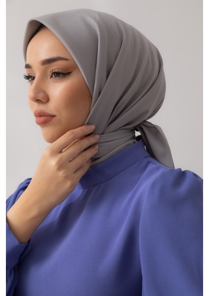 Gri Silk Home Düz Twill Polyester Eşarp fırsatları