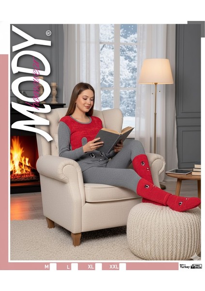 Tavşan Desenli Kışlık Kadın Pijama Takımı