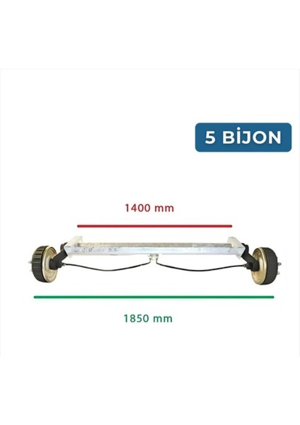 1350 kg Torsiyonlu Aks Frenli Dingil 1400 mm 5 Bijon
