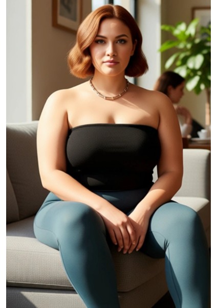 Moda Büyük Beden Kayık Yaka Örme Fit Düz Desen Casual Günlük Regular Kolsuz Bluz