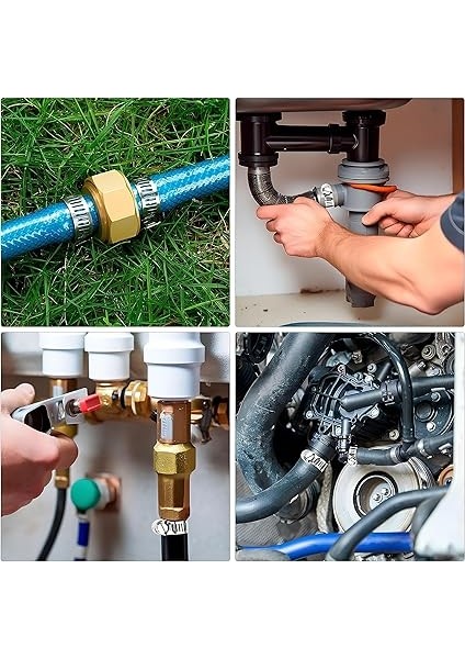 10 Parça Hortum Kelepçesi Seti | 5 Farklı Boy (8-27 Mm) | Paslanmaz/çelik Kelepçeler | Su, Hava, Yağ Hatları Için Ayarlanabilir Hortum Kelepçesi fiyatları