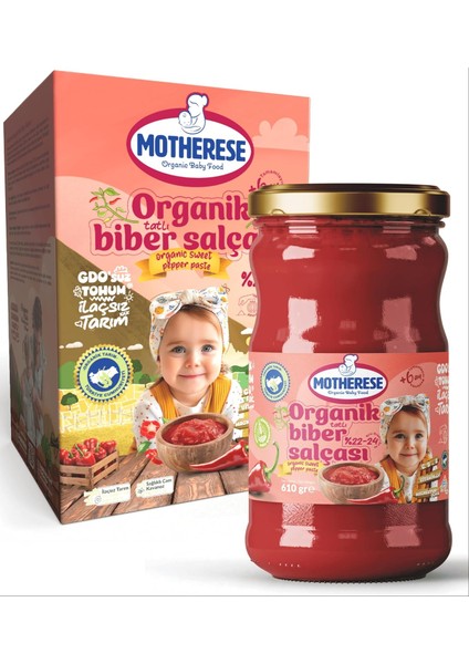 Motherese Organik Tatlı Biber Salçası 610GR - Motherese Organik Bebek Tatlı Biber Salçası 610GR fiyatları