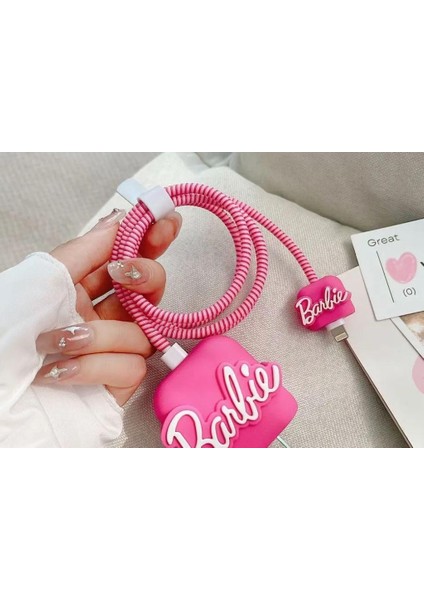 Başlığı ve Kablo Kılıf Karakterli 4'lü Set 20 W Type-C Şarj Cihazı Uyumlu Şarj Cihazı Kılıfı Şarj Cihazının Tamamını