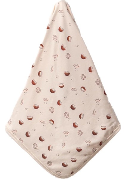 BUBBLES%100 Pamuk Baskılı, Çift Katlı Bebek Battaniyesi (Coconut)